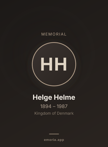 Memorial portrait of Helge Helme