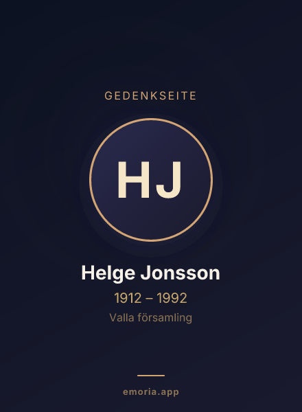 Gedenkportrait von Helge Jonsson