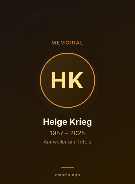 Memorial portrait of Helge Krieg
