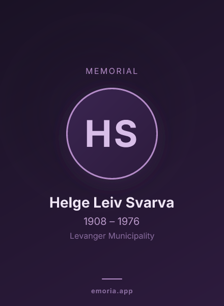 Memorial portrait of Helge Leiv Svarva