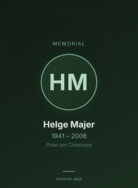Memorial portrait of Helge Majer