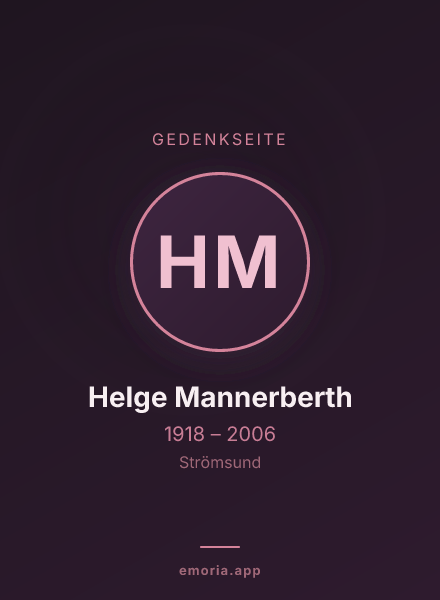 Gedenkportrait von Helge Mannerberth
