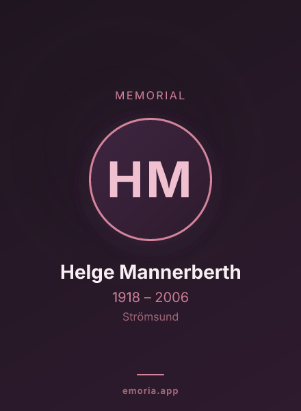 Memorial portrait of Helge Mannerberth