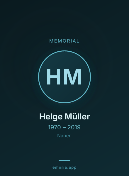 Memorial portrait of Helge Müller