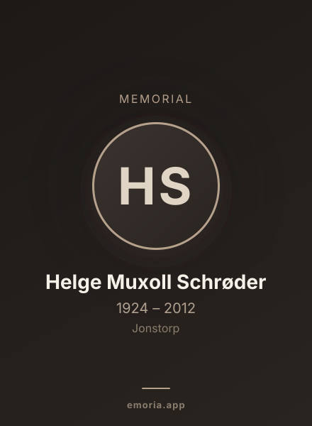 Memorial portrait of Helge Muxoll Schrøder