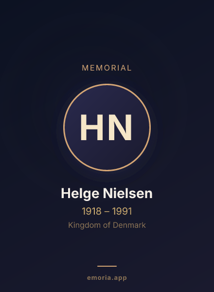 Memorial portrait of Helge Nielsen