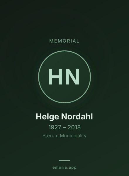 Memorial portrait of Helge Nordahl