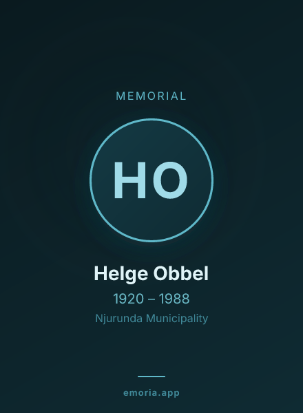 Memorial portrait of Helge Obbel