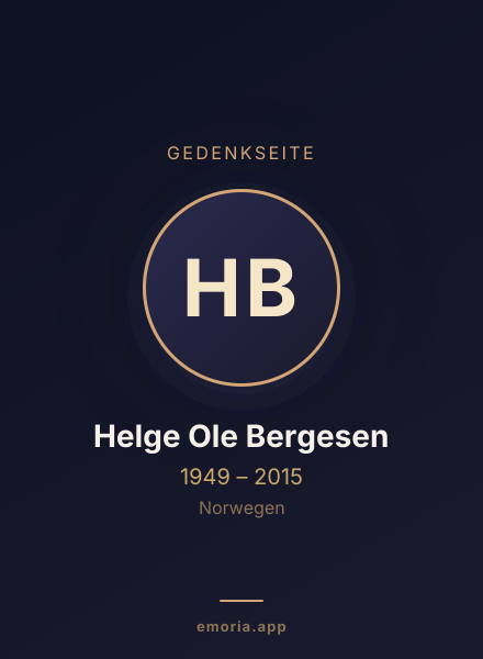 Gedenkportrait von Helge Ole Bergesen