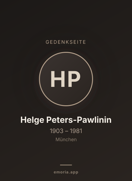 Gedenkportrait von Helge Peters-Pawlinin