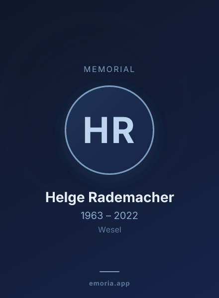 Memorial portrait of Helge Rademacher