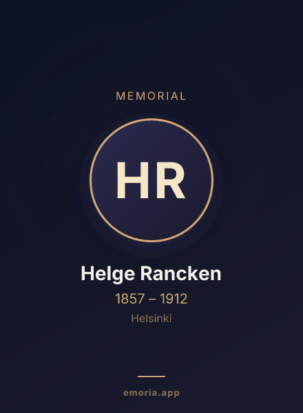 Memorial portrait of Helge Rancken