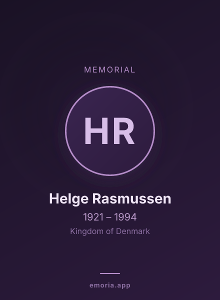 Memorial portrait of Helge Rasmussen