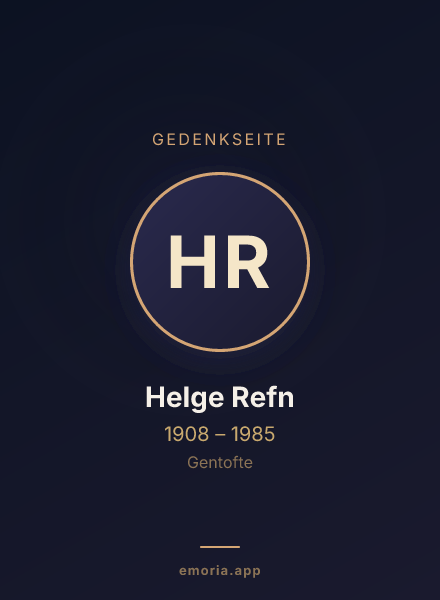 Gedenkportrait von Helge Refn