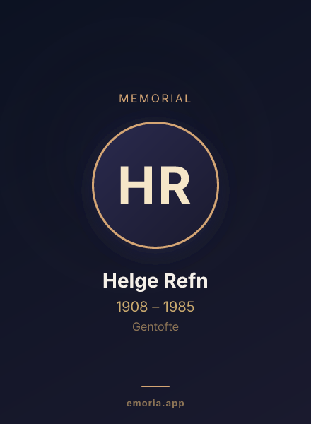 Memorial portrait of Helge Refn