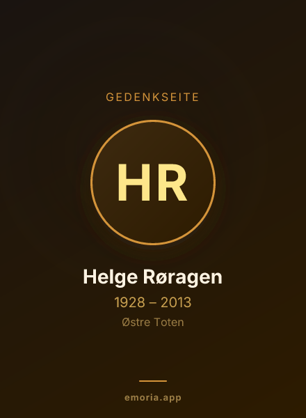 Gedenkportrait von Helge Røragen