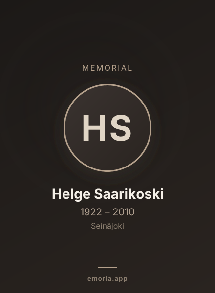 Memorial portrait of Helge Saarikoski