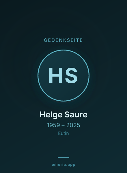 Gedenkportrait von Helge Saure