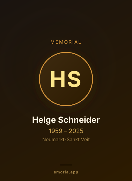 Memorial portrait of Helge Schneider