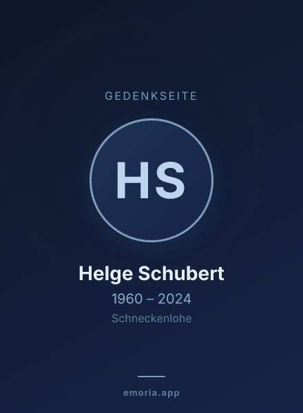 Gedenkportrait von Helge Schubert