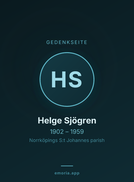 Gedenkportrait von Helge Sjögren