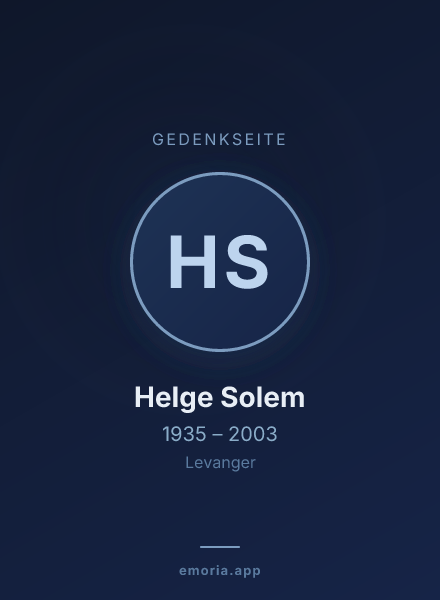 Gedenkportrait von Helge Solem