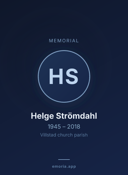 Memorial portrait of Helge Strömdahl