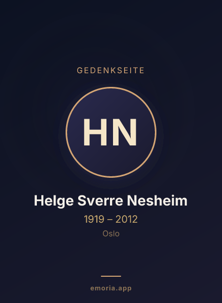 Gedenkportrait von Helge Sverre Nesheim