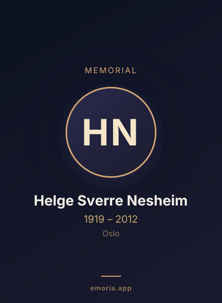 Memorial portrait of Helge Sverre Nesheim