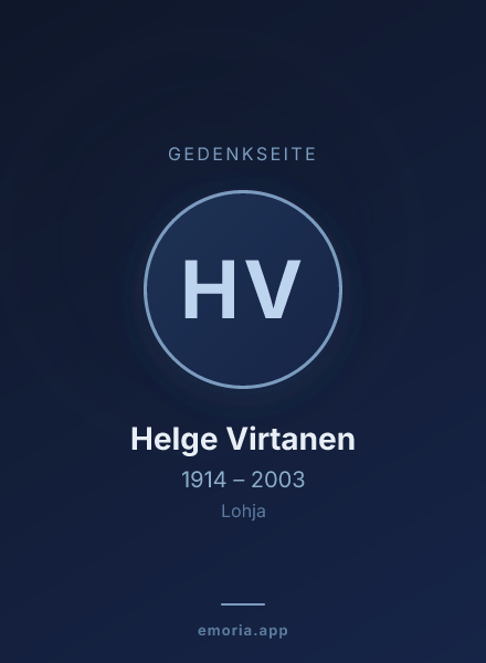 Gedenkportrait von Helge Virtanen