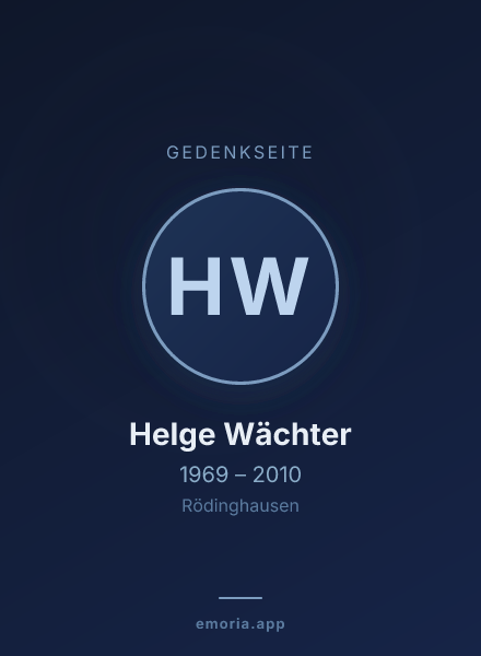 Gedenkportrait von Helge Wächter