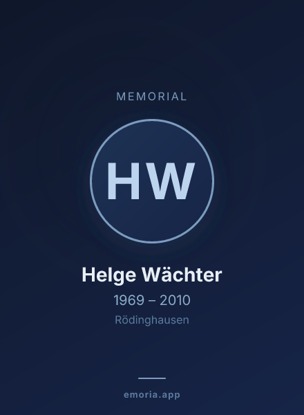 Memorial portrait of Helge Wächter