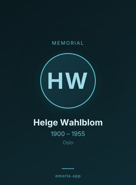 Memorial portrait of Helge Wahlblom