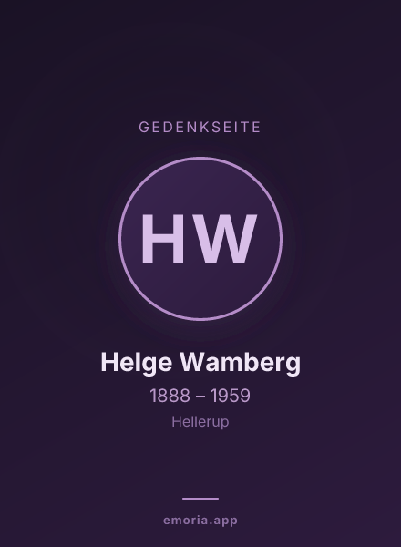 Gedenkportrait von Helge Wamberg
