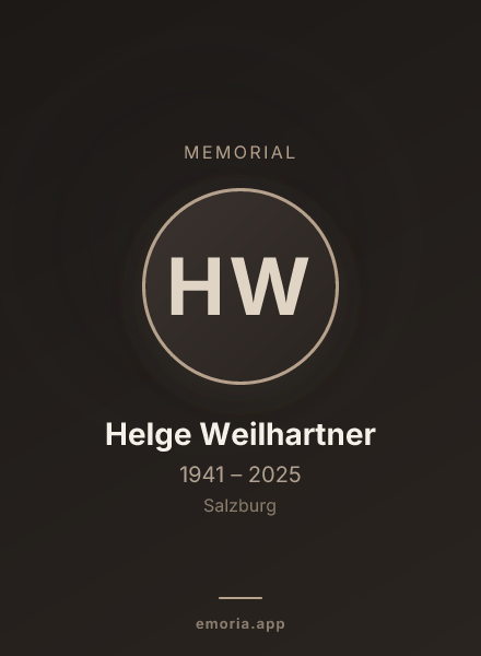 Memorial portrait of Helge Weilhartner