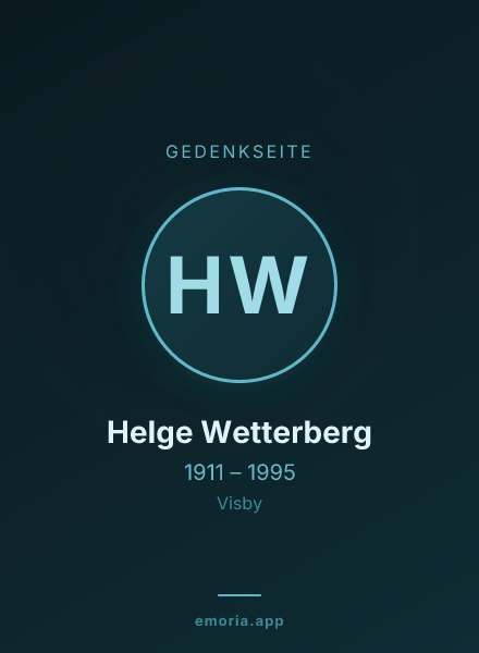 Gedenkportrait von Helge Wetterberg