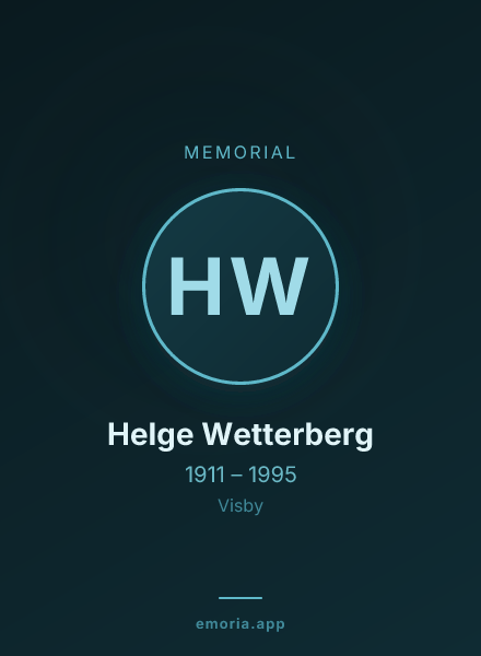 Memorial portrait of Helge Wetterberg