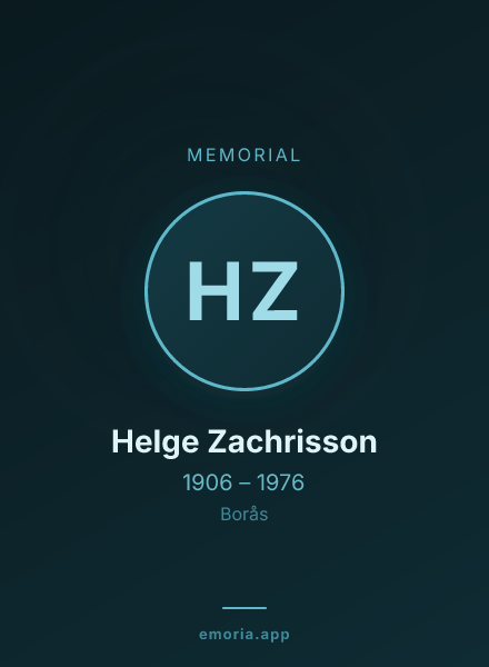 Memorial portrait of Helge Zachrisson