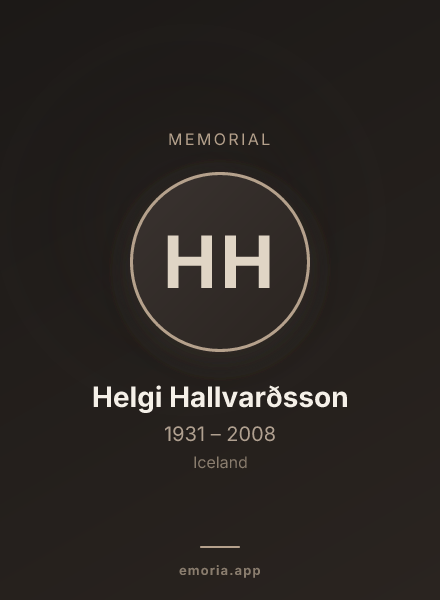 Memorial portrait of Helgi Hallvarðsson