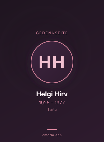 Gedenkportrait von Helgi Hirv