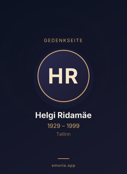 Gedenkportrait von Helgi Ridamäe