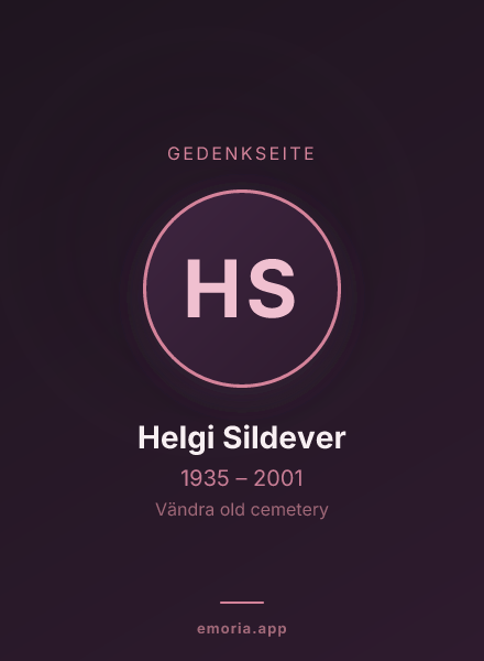 Gedenkportrait von Helgi Sildever