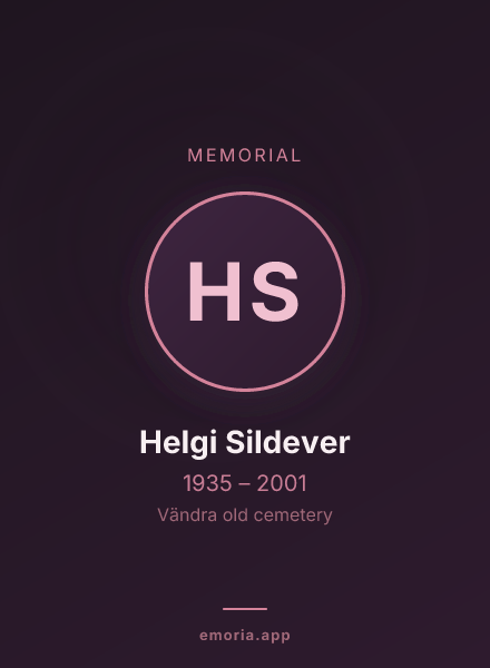 Memorial portrait of Helgi Sildever