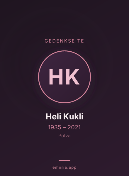 Gedenkportrait von Heli Kukli