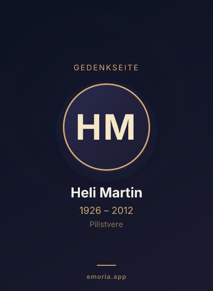 Gedenkportrait von Heli Martin
