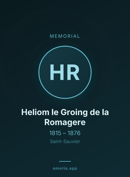 Memorial portrait of Heliom le Groing de la Romagere