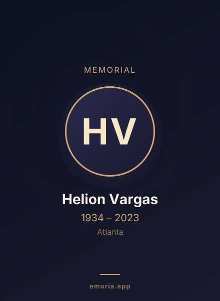 Memorial portrait of Helion Vargas