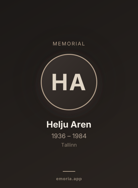 Memorial portrait of Helju Aren
