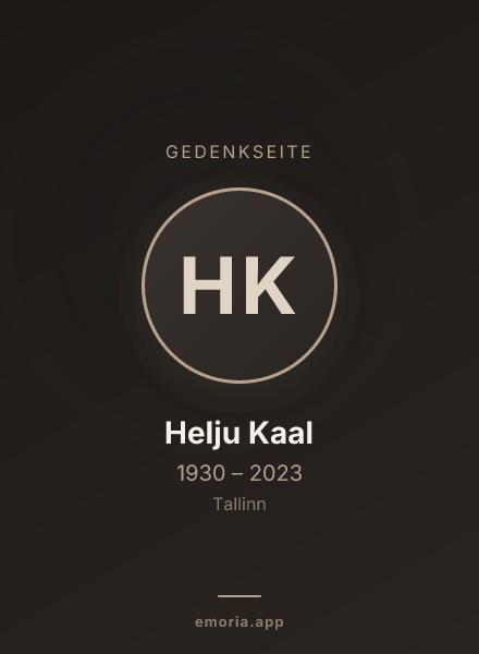 Gedenkportrait von Helju Kaal