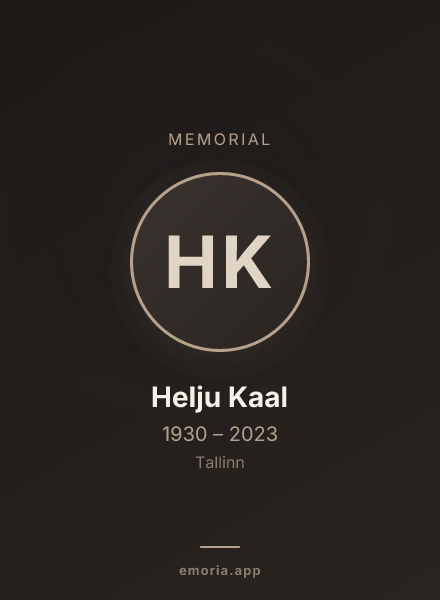 Memorial portrait of Helju Kaal